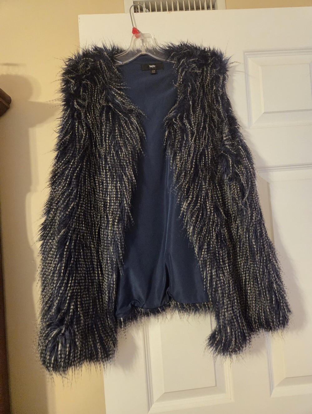Target Navy Faux Fur Vest XL NWOT